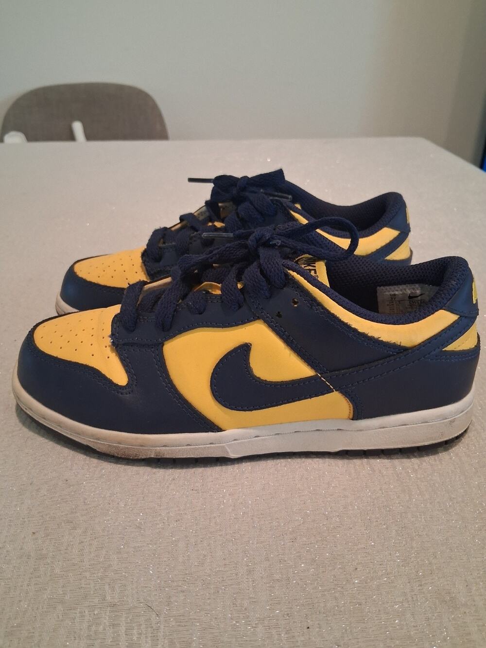Nike Dunk Low PS Michigan Varsity Maize Navy CW1588-700 Youth Size 3Y NO INSOLES